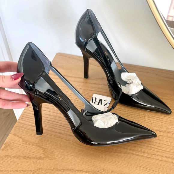 Zara Shoes - ZARA CUT OUT PATENT POINTED HIGH HEELS 9
